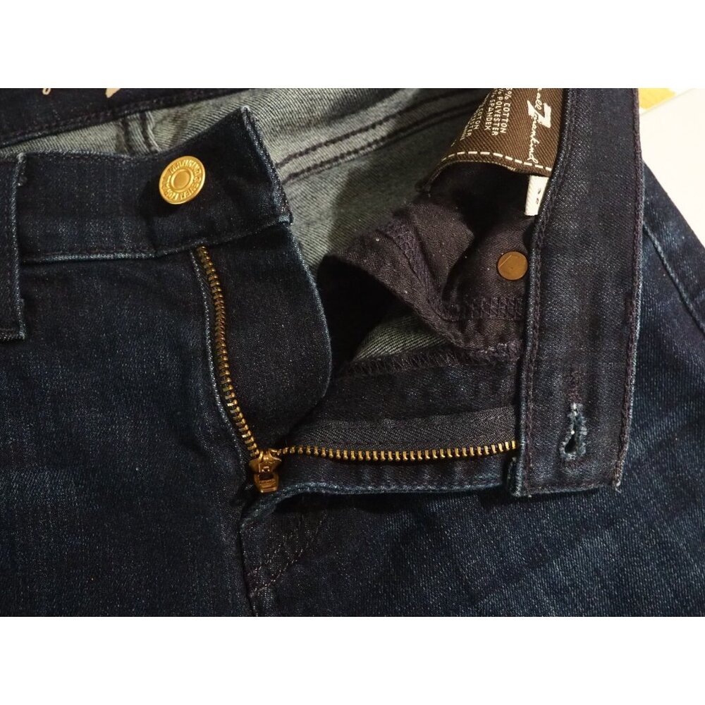 7 For All Mankind Blue Dark Wash Denim Ankle Gwenevere Skinny Jeans, Size 25 - Picture 7 of 11